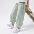 thumbnail image 4 of UJNDER Boy's Lightweight Ice Silk Long Athletic Trousers with Comfortable Fit and Easy Mobility Boys Sweatpants,Green,7-8 Years, 4 of 4