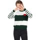 thumbnail image 1 of INSPIRE CHIC Suéter de punto casual con cuello redondo y bloque de color a rayas para mujer Verde beige XL, 1 of 6