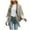 A-Khaki, variant on Hfyihgf Womens Knit Open Front Faux Fur Trim Layers Poncho Cape Cardigan Sweater Fringes Shawl Tops Gray One Size