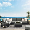 thumbnail image 3 of Modway Tahoe Aluminum Outdoor 5-Piece Sectional Sofa Set in Gray Charcoal, 3 of 10
