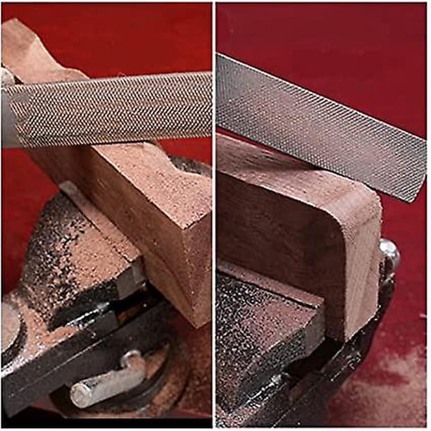 Escofina plana semiredonda 4 en 1, escofina para madera de acero al carbono, limas para carpintería de acero, escofina para madera, limas manuales, herramientas para carpintería LingWen 8390615990172