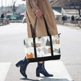 thumbnail image 4 of FORMRS Canvas Laptop Tote Bag for Women with 15.6" Computer Compartments Shoulder Handbag, Beige Snow Houses, 4 of 7