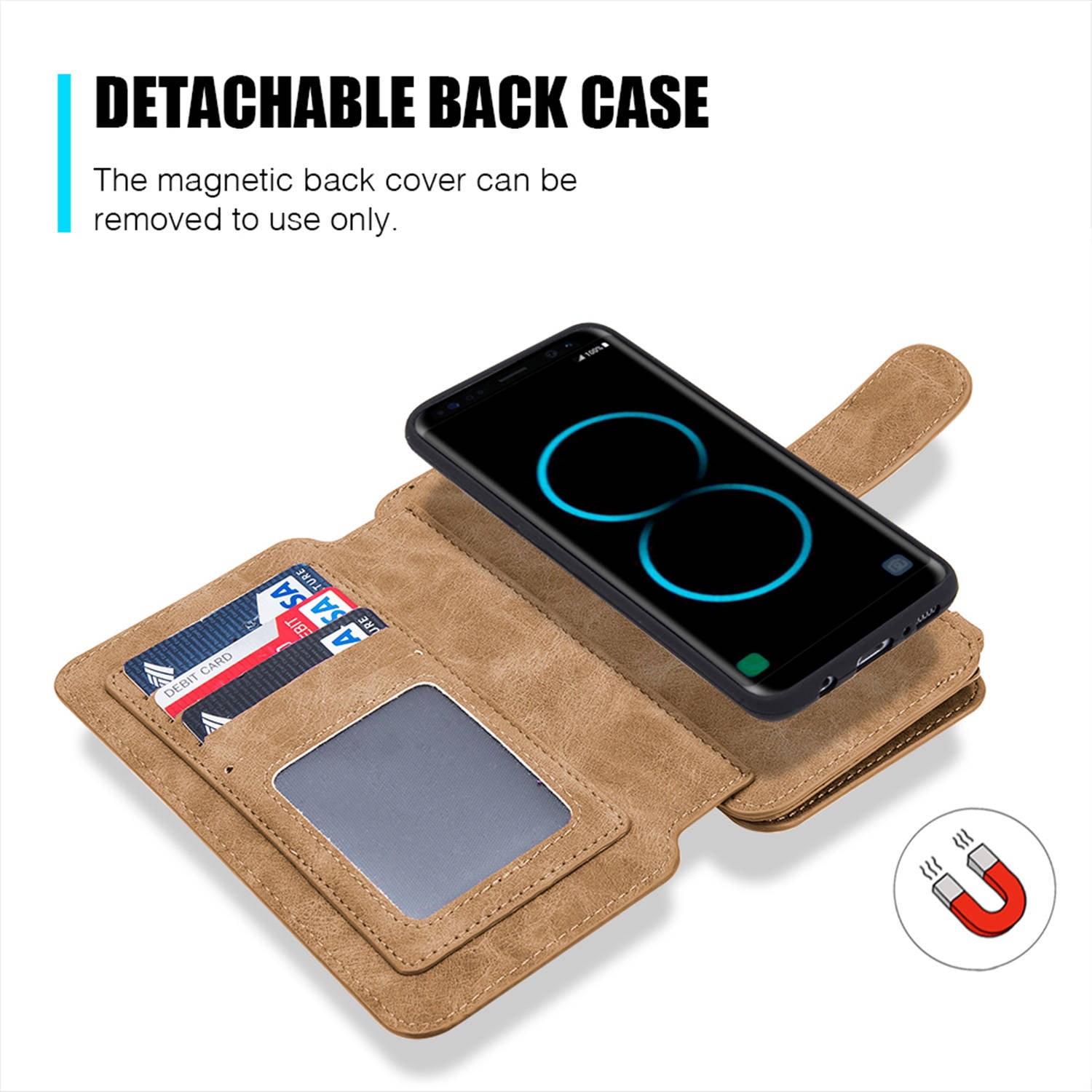 Executive Luxury Flip Wallet Case for Samsung Galaxy Galaxy S8 Plus, Perfect Fit