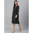 thumbnail image 5 of Janasya Indian Women's Black Cotton Printed A-line Western Dress, 5 of 8