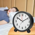 thumbnail image 4 of Jangslng Alarm Clock with Night Light Quiet Small Round Easy Set Battery Operated Kids Students Desktop Analogue Alarm Clock Home Supplies, 4 of 8