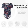 thumbnail image 4 of Bingfone Motif Véhicule Tout-Terrain Rouge Cool Justaucorps à Col Rond pour Femmes, Justaucorps à Manches Courtes à Boutons-Pression, Adapté pour Fête, Sports, Usage Quotidien-Petit, 4 of 7