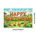 thumbnail image 2 of Yatrandify Colorful Design Happy Birthday Banner Kangaroo Theme Kids Decoration Celebration Backdrop for Birthday Party Event Holiday, 2 of 7