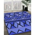 thumbnail image 3 of Ahgly Company Machine Washable Indoor Square Transitional Light Slate Blue Area Rugs, 6' Square, 3 of 7