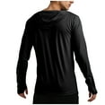 thumbnail image 4 of DDAPJ pyju Men's UPF 50+ Light Jacket Full Zip Sun Protection Hoodie Thumb Holes Long Sleeve Sun Shirts for Men Hiking Fishing with Zip Pockets Black XXL, 4 of 7