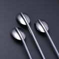 thumbnail image 4 of NUOLUX 6 Pcs/Pack Stainless Steel Oval Shape Metal Drinking Spoon Straw Reusable Straws Cocktail Spoons Set(Primary Color), 4 of 6