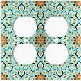 thumbnail image 3 of Metal Light Switch Plate Cover Mandala Teal Flower Tile Pattern MDL013, 3 of 13