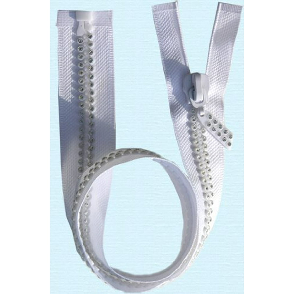 22" Rhinestone Zippers Separating Dualstrand White (1 Zipper