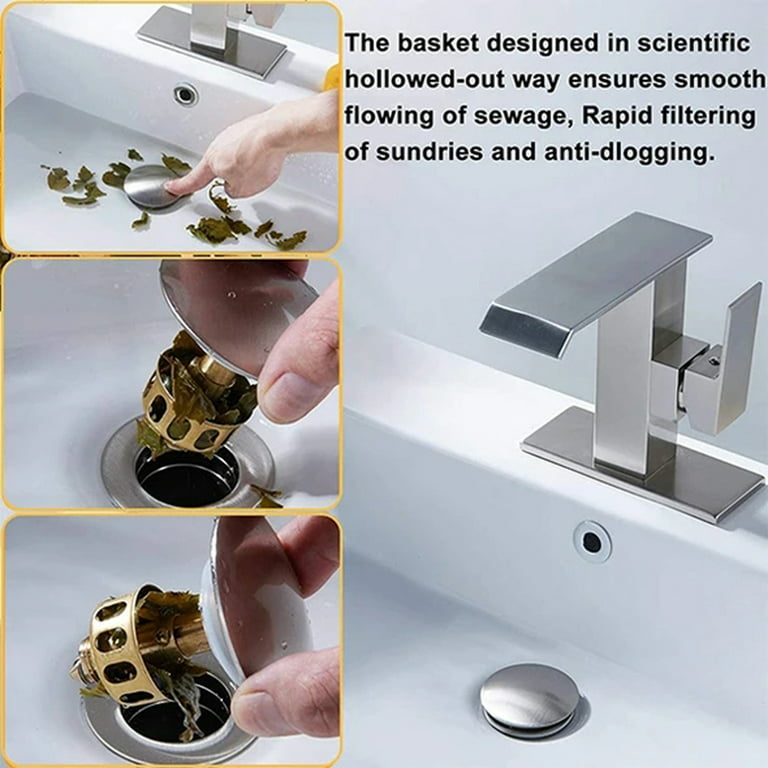 Universal Basin Pop-Up Plug Stopper Kitchen Wash Core Bounce Up Drain  Filter Bathroom Shower Sink Filter Plug Bathtub Stopper