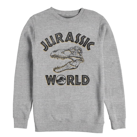 Men's Jurassic World: Fallen Kingdom Skull Fossil Sweatshirt Athletic Heather 2X Large