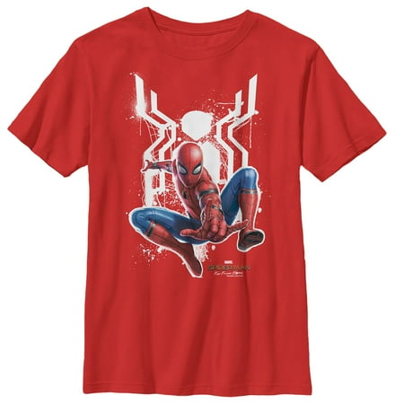 Boys Billabong L/s Shirt - Marvel Boys' Spider-Man: Far From Home Logo Splatter T-Shirt