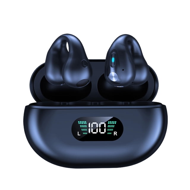 Methold Clip en la oreja con auriculares de conducción ósea para auriculares inalámbricos con efecto de sonido HIFI inalámbricos Electrónica Obsidiana Negra