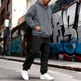 thumbnail image 5 of Mens Hoodie Set Comfortable Loose Fit Two-Piece Outfit with Pocket Drawstring for Daily Wear, Gym & Lounging, Multiple Color Options, 5 of 8