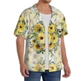 thumbnail image 2 of Pofeuu Daisies And Wildflowers Print Mens Casual Short Sleeve Shirts Beach Summer Spread Collar Pocket Tops Men's Casual Short-sleeved Shirt-4X-Large, 2 of 5