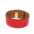 thumbnail image 3 of Pre-Owned Hermes Collier De Chien 24 Leather,Metal Bangle Gold,Red Color (Good), 3 of 9