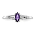 thumbnail image 4 of 10K White Gold Ring Band with Stones (02) February Amethyst Marquise Purple, 4 of 5