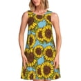 thumbnail image 1 of Fotbe Sunflowers Vestido de Verano sin Mangas para Mujer – Vestido Midi Línea A, Estilo Camiseta Floral, Vestido Playero Casual y Fluido, 1 of 7
