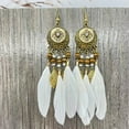 thumbnail image 5 of Feather Earrings for Women Vintage Boho Earrings Black Feather Tassel Earrings Long Feather Earrings Western Bohemian Jewelry for Women, 5 of 6