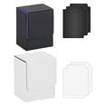 thumbnail image 3 of Caja para baraja de cartas de 2 piezas, contenedor que puede contener más de 100 tarjetas, caja de cartas de juego con funda Premium coleccionable de negro, 3 of 8