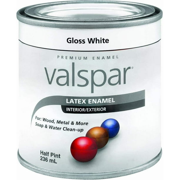 Valspar 65000 Premium Interior/Exterior Latex Enamel, .5Pint, White