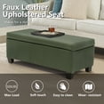 thumbnail image 4 of Foredo Rectangle Ottoman with Storage, Modern Faux Leather Bench with Solid Wood Legs, Ottoman for Living Room, Bedroom and Entryway, Green, 4 of 7