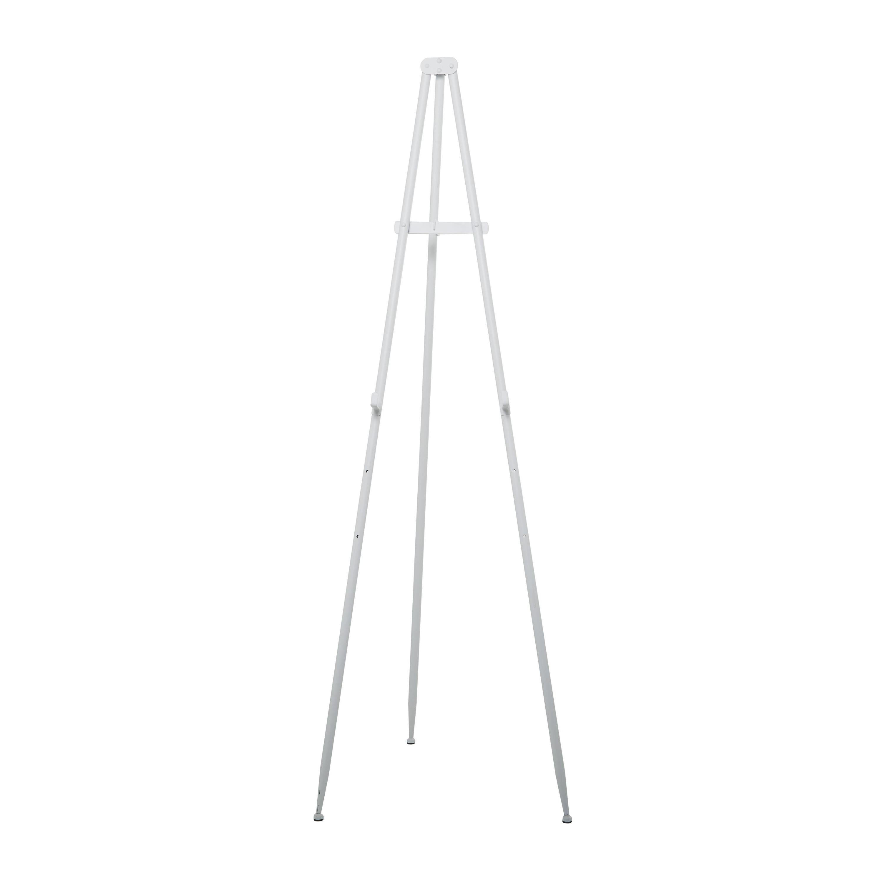 DecMode 24" x 70" White Metal Extra Large Adjustable 3 Tier Easel with Foldable Stand, 1-Piece