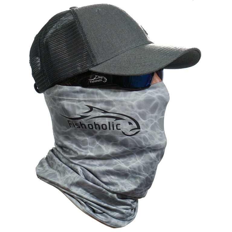 Fishoholic Fishing Face Mask UPF50+ Fishing Neck Gaiter Sun Wind Dust Sun Protection & Also Bandana Face Shield Scarf Headwear for Men Women Hunting