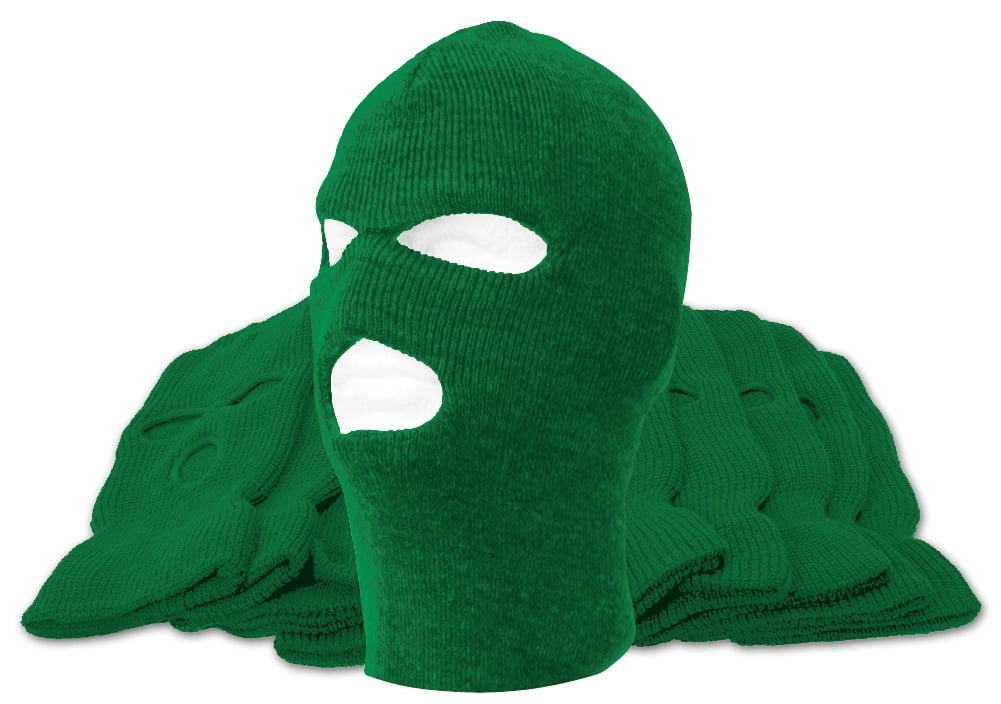 3-Hole Ski Mask 12-Pack Kelly Green by