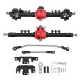 thumbnail image 1 of Juego de eje delantero y trasero de metal RC Eje de coche RC integrado de dirección grande para Axial SCX10 II 90046 90047 D90 D1101/10 Coche trepador de control remoto Negro Rojo, 1 of 10