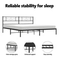 thumbnail image 4 of vidaXL 12" Black King Size Metal Bed Frame with Headboard No Mattress, 4 of 10