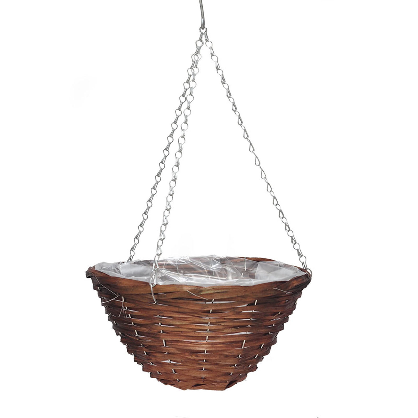 Gardener Select GSARA3627 Woven Plastic Rattan Hanging Basket Rusty 