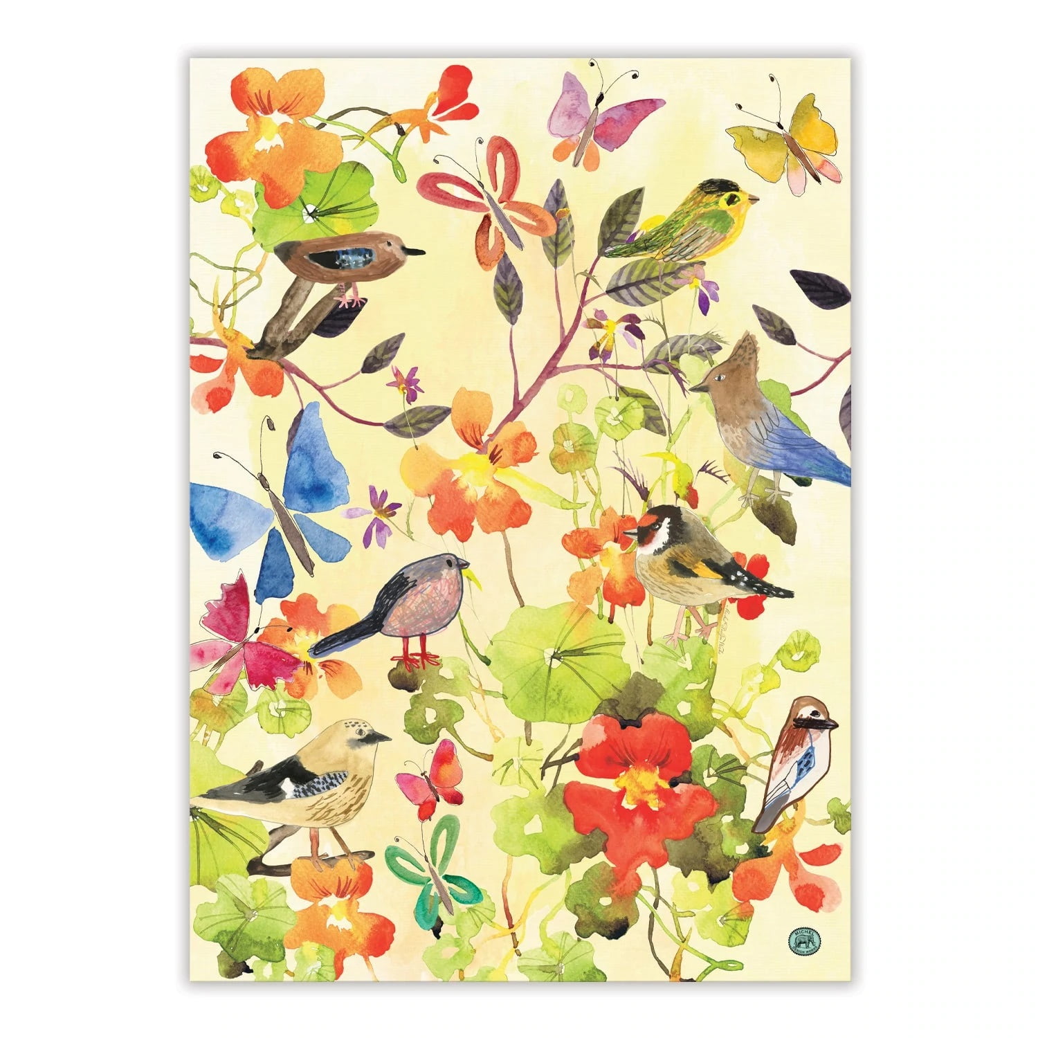 Michel Design Works Flamingo Natural Woven Cotton Kitchen Towel 20" x 28" 