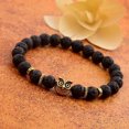 thumbnail image 5 of EOEMY Owl Bracelet For Women Men 8mm Black Rock Lava Stone Charms Bracelets Jewelry, 5 of 9