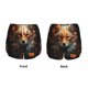 thumbnail image 3 of Balery Floral Fox Pantalones cortos deportivos para mujer con forro y dos bolsillos, elásticos, para entrenamiento, gimnasio, yoga-Small, 3 of 7