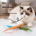 thumbnail image 2 of Cat Toy Made of Wool Yarn and Cat Grass, Shrimp-Shaped to Stimulate Hunting Instincts and Relieve Anxiety, 2 of 8