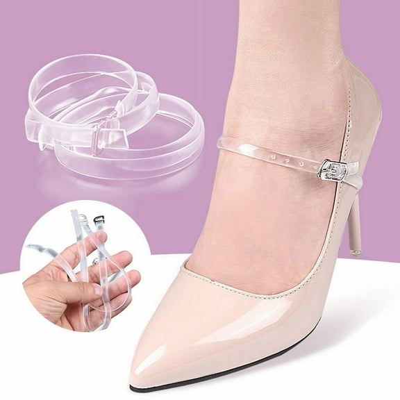 Transparent High Heel Shoe Straps Elastic Laces Secure Ankle Bands For Women Loose Heels TPU Shoe Belt Holder