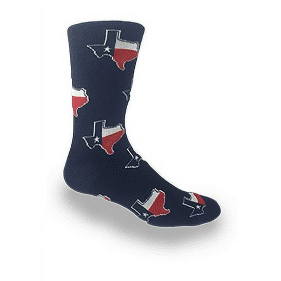 MOXY Socks Red, White, Blue Texas Lonestar All-Over Dress Crew Socks