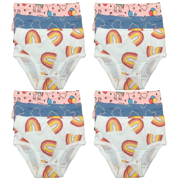 12 Packs Toddler Little Girls Underwear Brief Cotton Panties