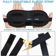 thumbnail image 4 of Ultra Soft Sleep Mask - Eye Mask for Sleeping - 3D Contoured Cup Design with Adjustable Straps for 100% Blackout - Blindfold Sleeping Mask for Flight Nap Travel Nap (Black), 4 of 9