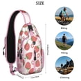 thumbnail image 3 of Sweet Red Strawberry Pattern Sling Bag, Fruity Berry Print Crossbody Backpack with Fresh Flowers and Summer Design, 3 of 3