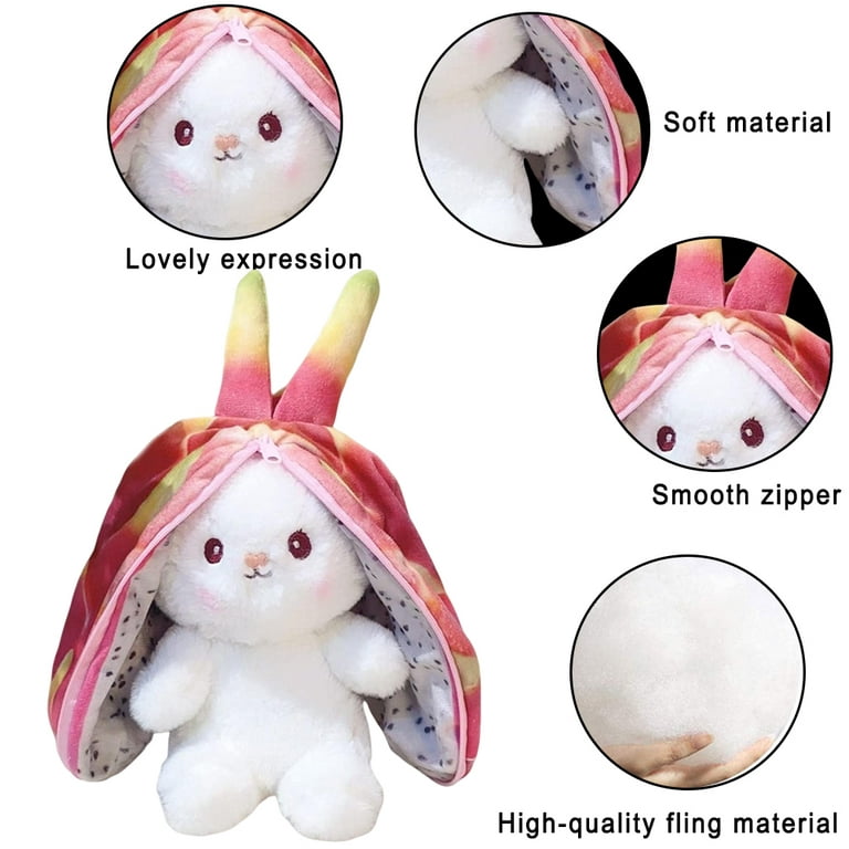 7inch/18cm Cute Fruit Rabbit Bunny Stuffed Animal, Reversible