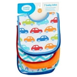 Luvable Friends Set 7 Bavaglini Drooler Con Retro Impermeabile – Motivo Nave Spaziale Blu – Morbidi In Misto Cotone, Chiusura In Velcro, Ideali Per Neonati E Bambini