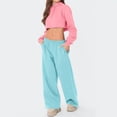 thumbnail image 4 of Wide Leg Sweatpants Women Low Rise Fleece Sweat Pants Elastic Waist Baggy Jogger Pants With Pockets Athletic Comfy, 4 of 8