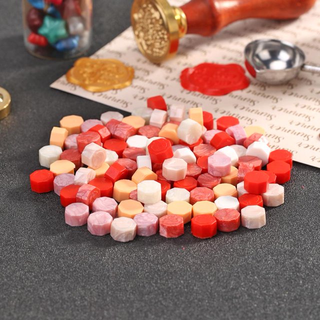 Cuadros Decorativos 100 Uds Retro Vintage lacre cera gránulo octágono grano píldora cuentas para estampado