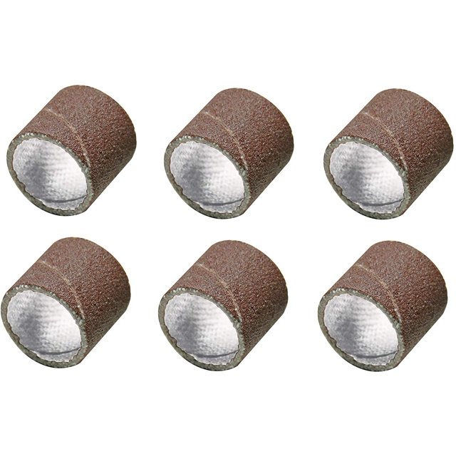 Bandas de lijado Dremel 446 240 Grit, paquete de 6, vástago de 1/4 pulgadas