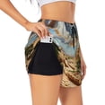 thumbnail image 3 of Lsque Surreal Desert Eye Landscape Printed Women's Running Shorts with Liner Pockets,Elastic Quick Dry Workout Athletic Gym Yoga Shorts,Womens High Waist Shorts-Medium, 3 of 9